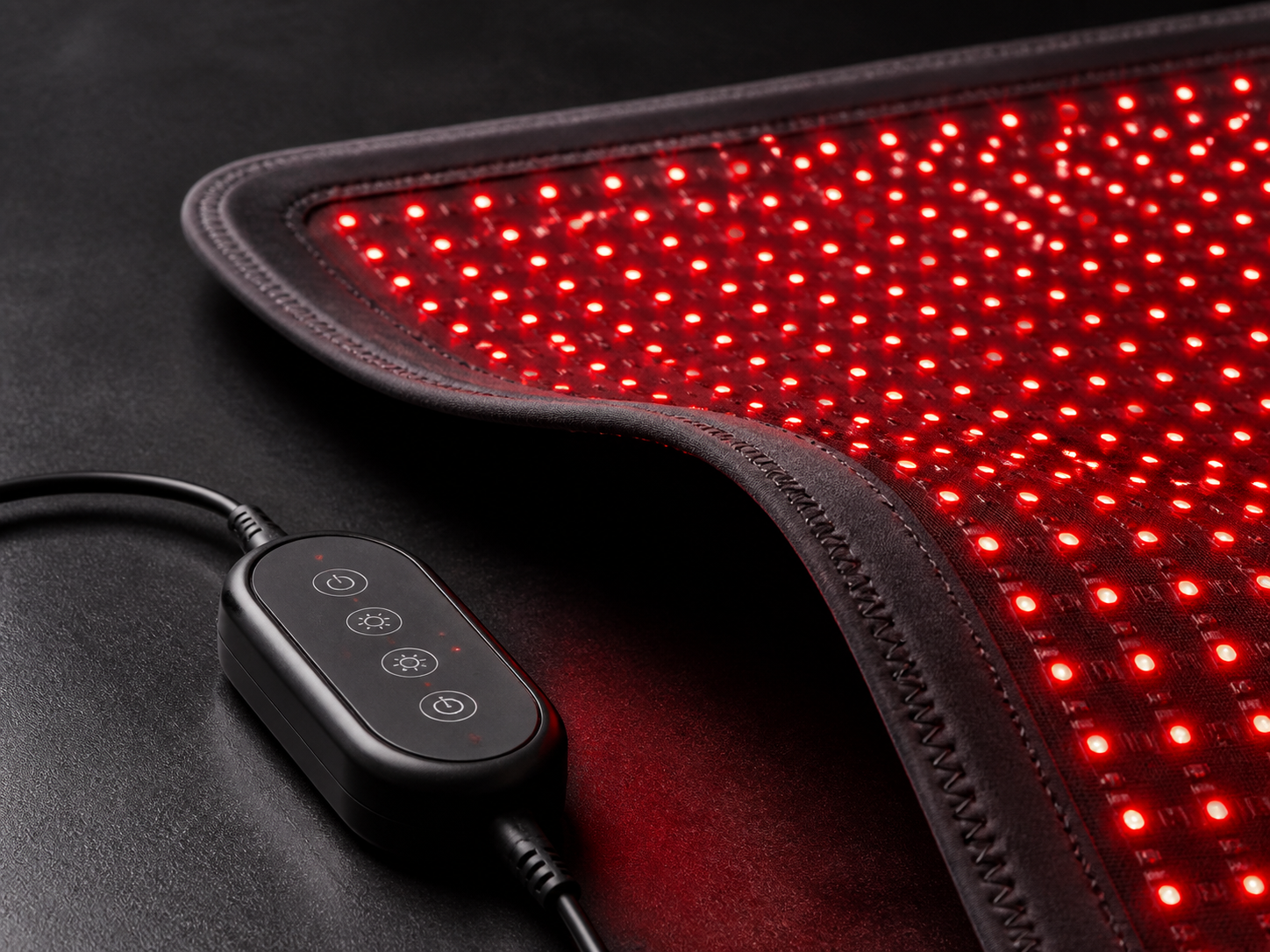 Close view of the Nuvorite mat LED array and controller
