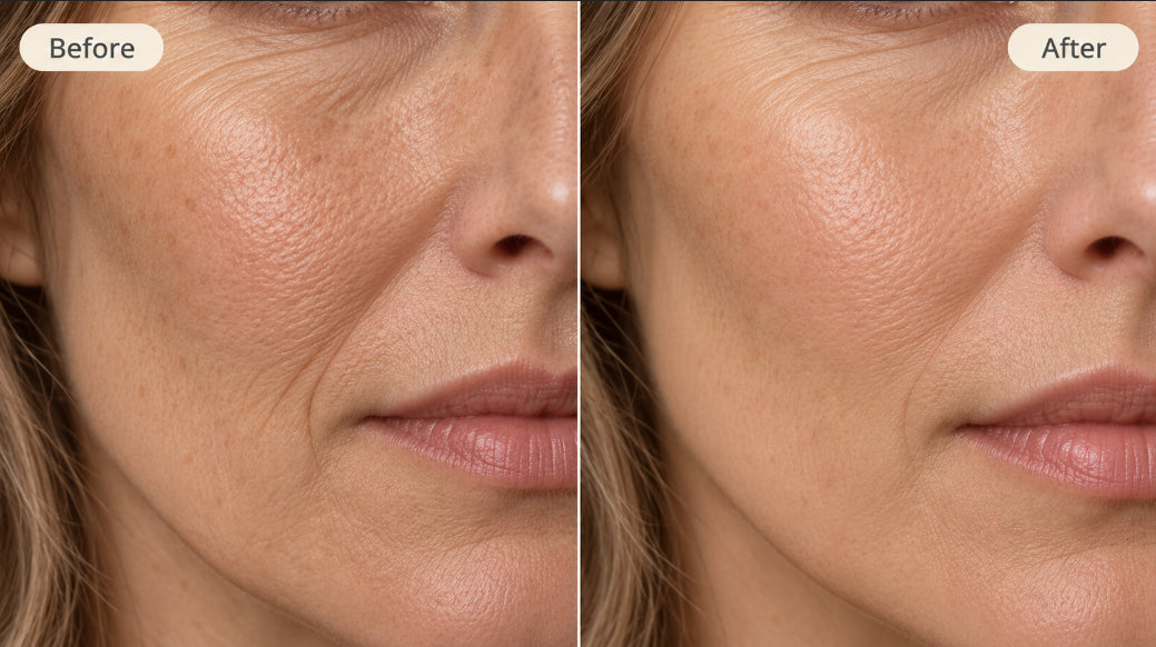 Before-and-after cheek comparison supplied by Nuvorite